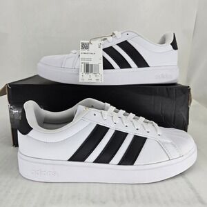 Adidas Streettalk Mens 7.5 White Black Gold Low Top Sneakers JP8282‎ New